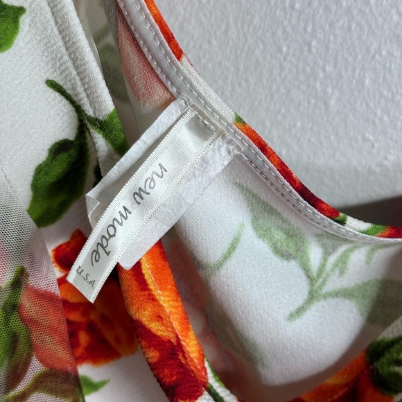 New Mode Women White One shoulder Floral Top size S‎ - Picture 4 of 7